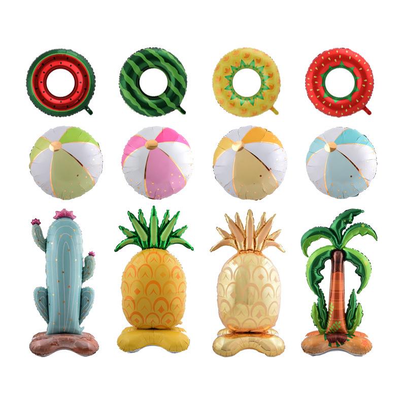 Hawaiian Style Card Packaging: Summer Watermelon, Pineapple, Coconut Tree, Beach Ball, Cactus - Min. Order 1 Piece