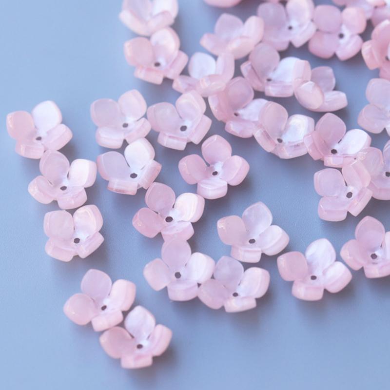 10-20pcs 14mm Resin Flower Petal Beads Caps Charms for Jewelry Making Components Needlework Loose Spacer Beads Accessories DIY