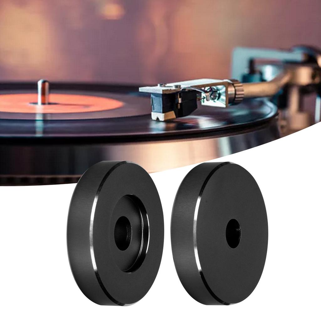 45 RPM Record Turntable Adapter Large Hole Conversion Sheet   Black Clamp Adapter for Most Big Hole Records