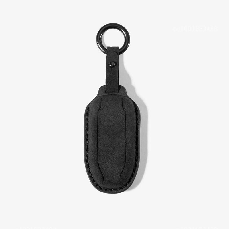 Car Key Fob Case Cover Shell Fob for Tesla Model 3/X Model S/Y Keychain Key Bag Holder Protector Suede Key Case Accessories