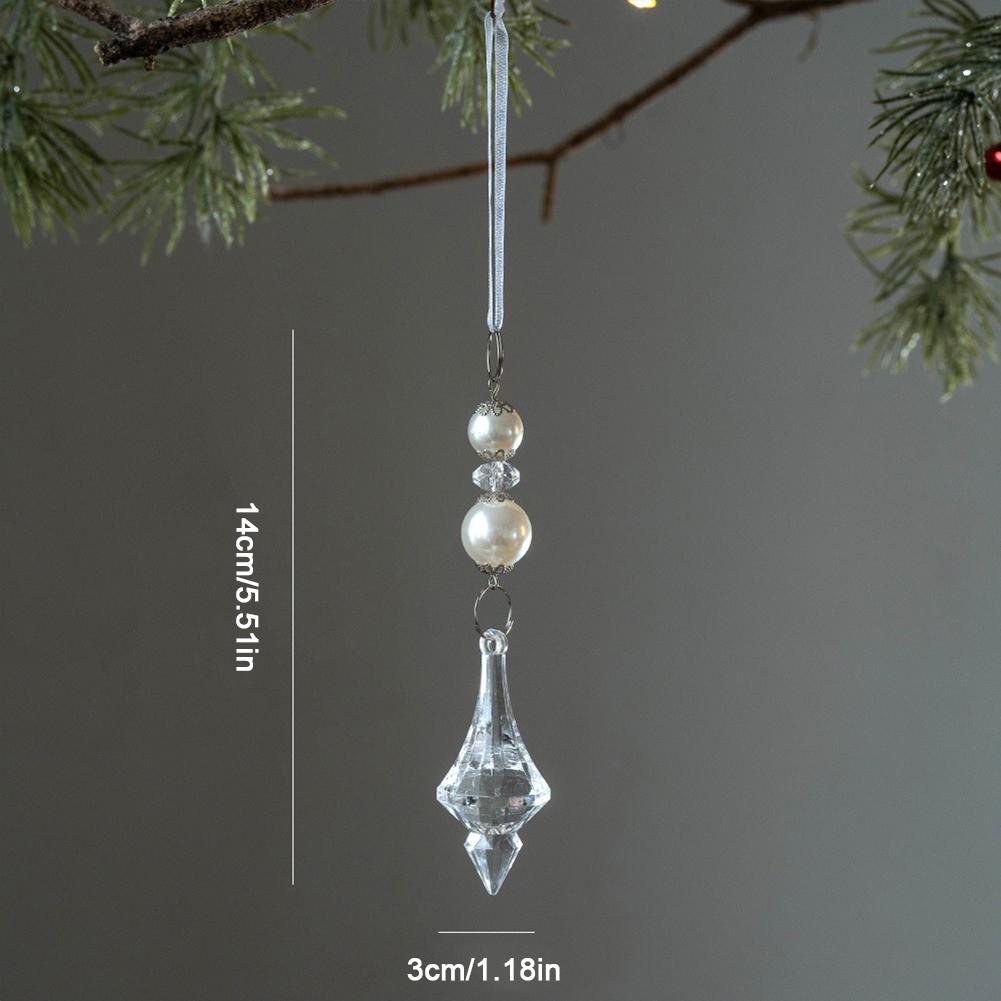 Christmas Tree Decoration Snowflake Water Drop Ornaments Pendant Transparent Acrylic Snowflake Ornament Pendant for Christmas