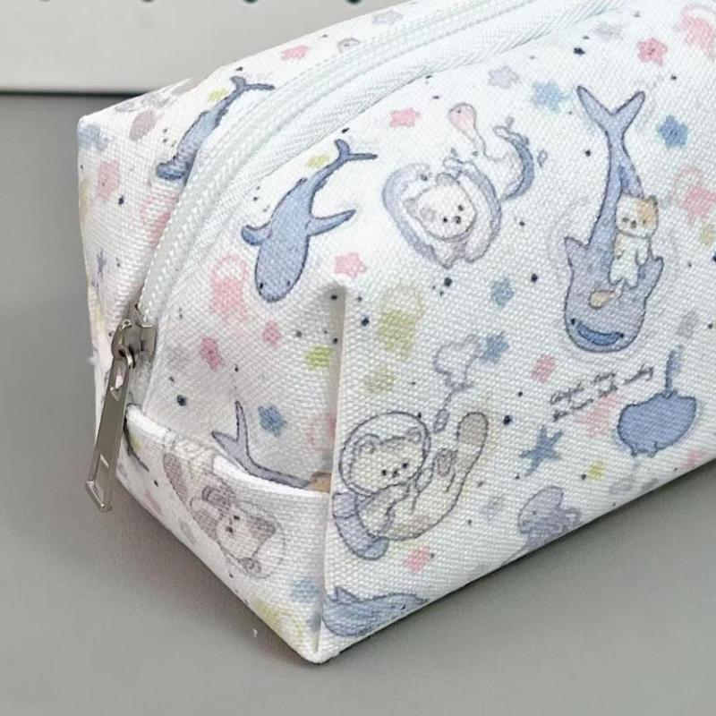 1Pc Student Simplicity Korean Pencil Pouch Large Capacity Stationery Storage Bag Small Makeup Bag Travel Organizer Cosmetic Bag