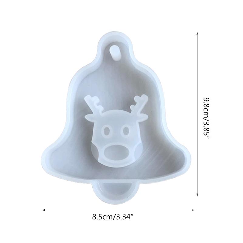 UV Crystal Epoxy Resin Mold Christmas Tree Bell Elk Pendant Silicone Mould Car Pendant Xmas Ornaments Resin Casting Mold