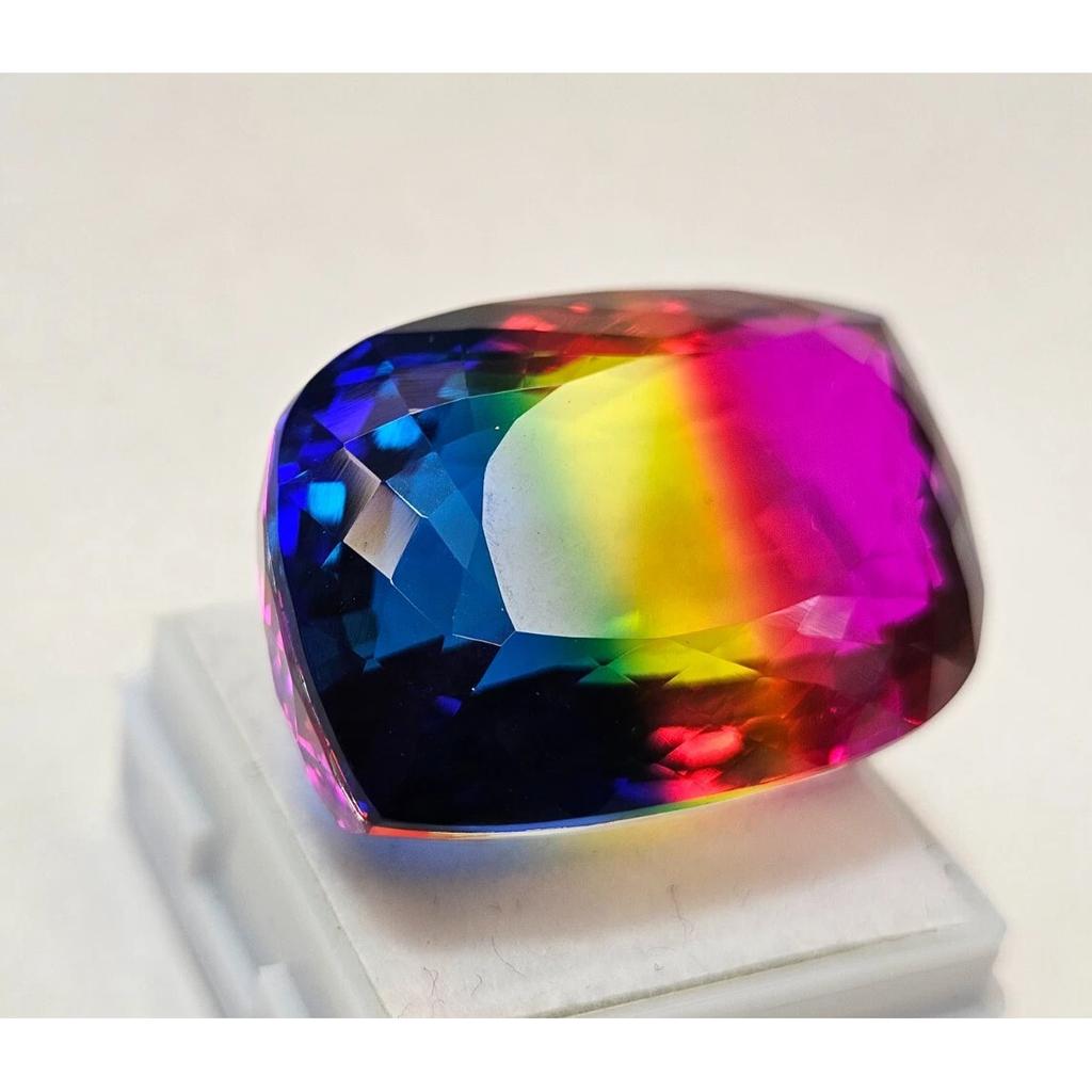 Fancy Cut Natural Bi-Color Tourmaline 75+ Ct Fabulous Certified Loose Gemstone