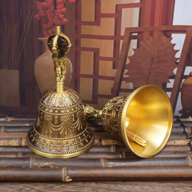 Thickened Ritual Instrument Brass Vajra Pestle Copper Handheld Three Pure Ones Buddha Bell Anti