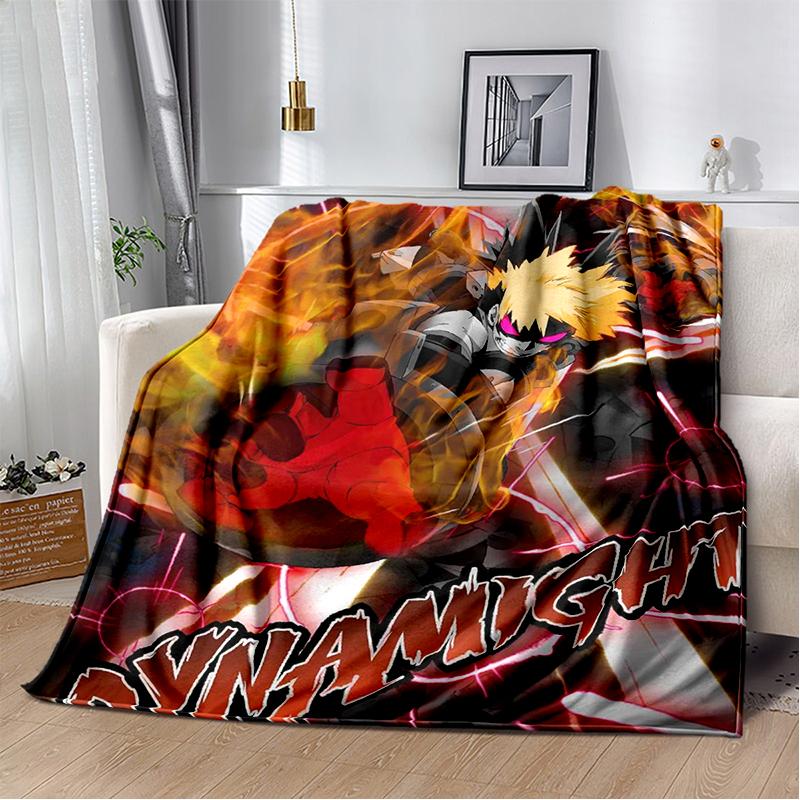 3D My Hero Academia Deku Bakugou Cartoon Anime Blanket,Soft Throw Blanket for Home Bedroom Bed Sofa Travel Picnic Cover Kids
