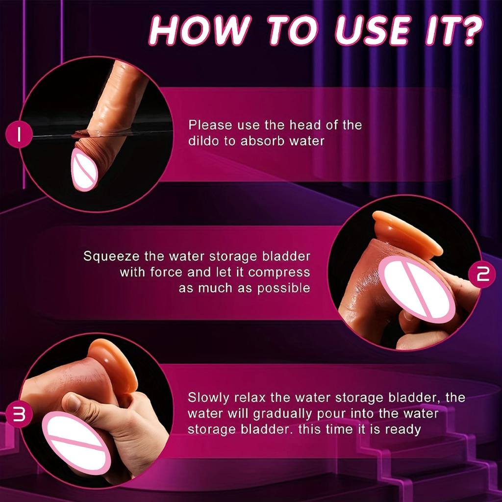 Neuer Realistischer Spritzender Einsatz Dildo Großer Penis Ejakulierender Saugnapf Masturbator Analspielzeug Sexspielzeug für Frauen Klitorale und Vaginale G-Punkt Stimulation