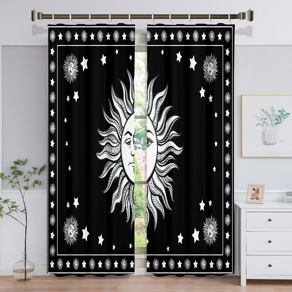 Tarot Mandala Spiritural Vibrant Window Panel Drapes in Children Bedroom Living Room Hall Treatments Kitchen Decoration Drapes Blinds