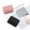 Small Card Bag Women's Sheepskin Embroidered Diamond-grid ID Candy Color Mini Multi-card Holder Genuine Leather Change Purse