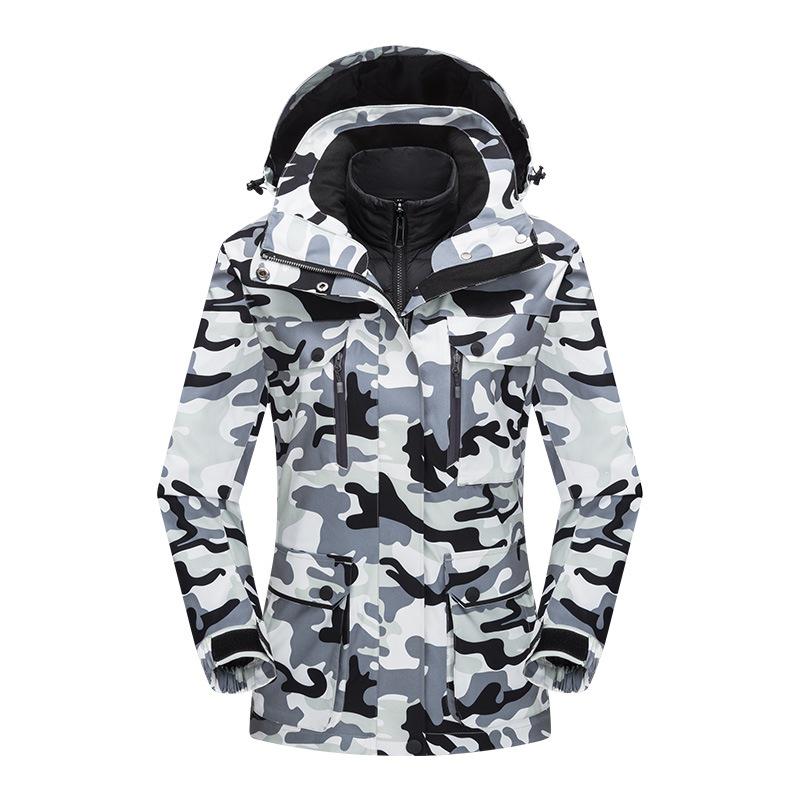 Unisex 3-in-1 Waterproof Down Jacket with Detachable Fleece Liner for Autumn/Winter Mountaineering