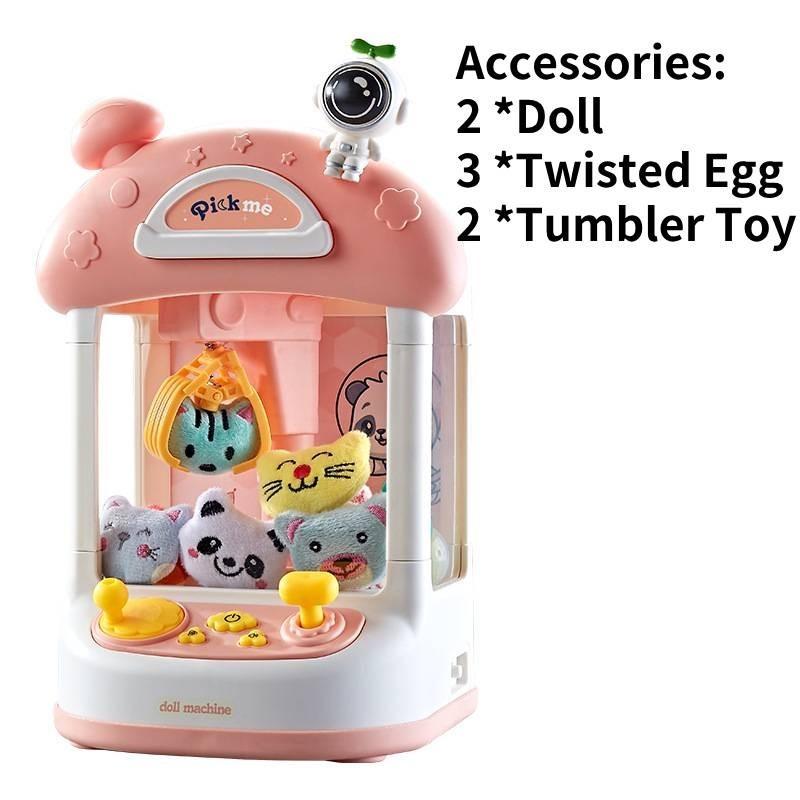 Colorful Mini Coin Operated Claw Machine Toy For Kids With Adorable Plush Toys And Capsules