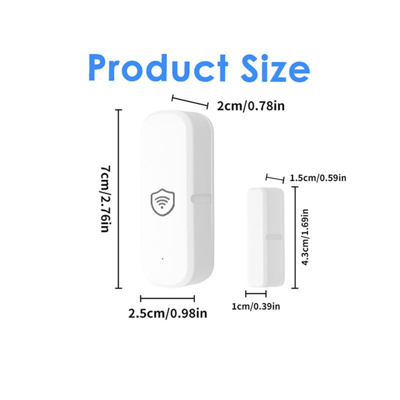 Tuya WiFi or Zigbee Door/Window Sensor Smart Home Open/Closed Alarm Security System Smart Life Remote Monitoring