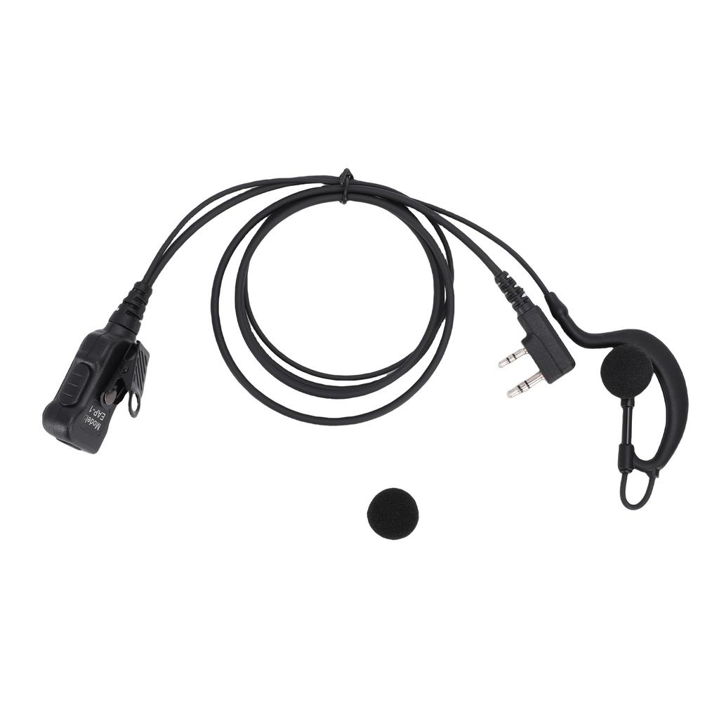 G Shape Earpiece Headset Fit for Kenwood TK 2100 TK 3207 2 Way Radio Earpiece with Push to Talk Key Mic 2 Pin