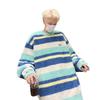 Comfortable Striped Crew Neck Sweater Men's Autumn and Winter Mink Hair Loose Versatile Lazy Wind Couple Warm Knitted Thread