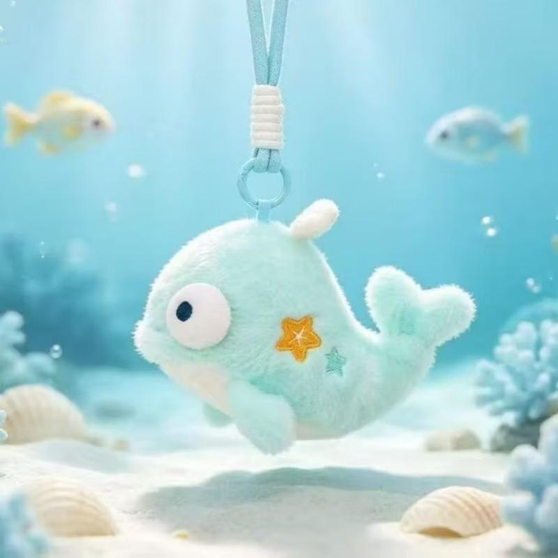 Adorable Marine Animal Plush Keychain: Crab, Lobster, Jellyfish, Shark Bag Charm Souvenir