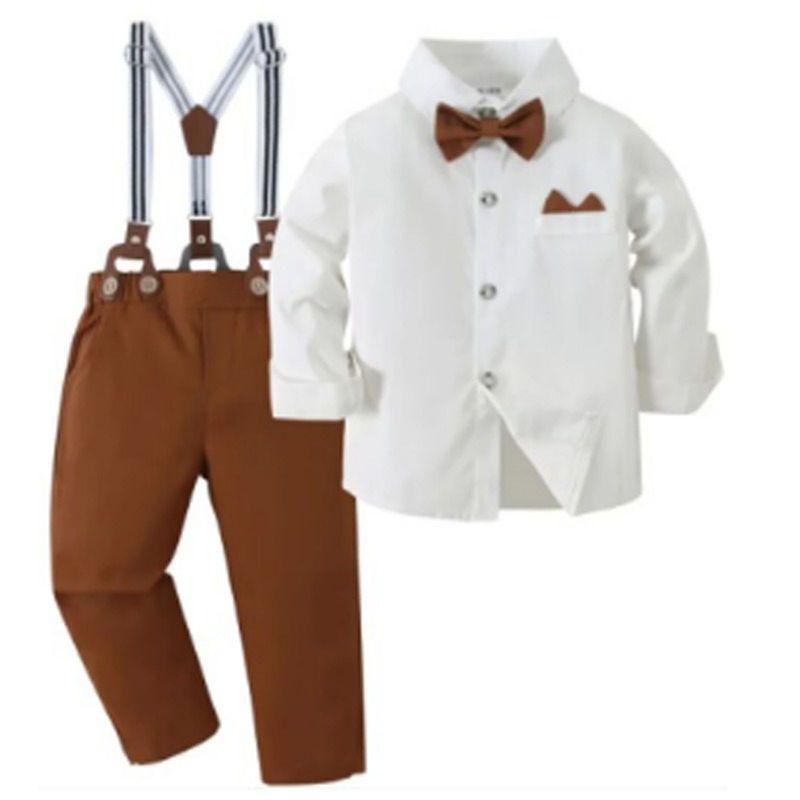 

1-6 лет Детская одежда для мальчиков Джентльменская одежда Полукомбинезон и рубашка-бабочка 100