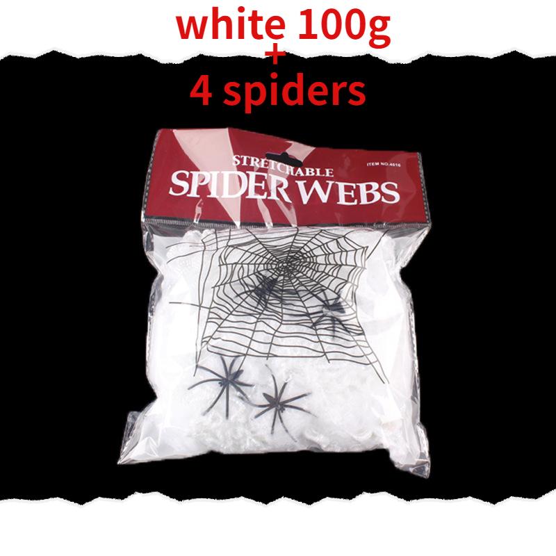 Halloween Decoration Room Haunted House Horror Spider Web Silk 20/40/100 Grams Spider Cotton 2/4/10 Spider