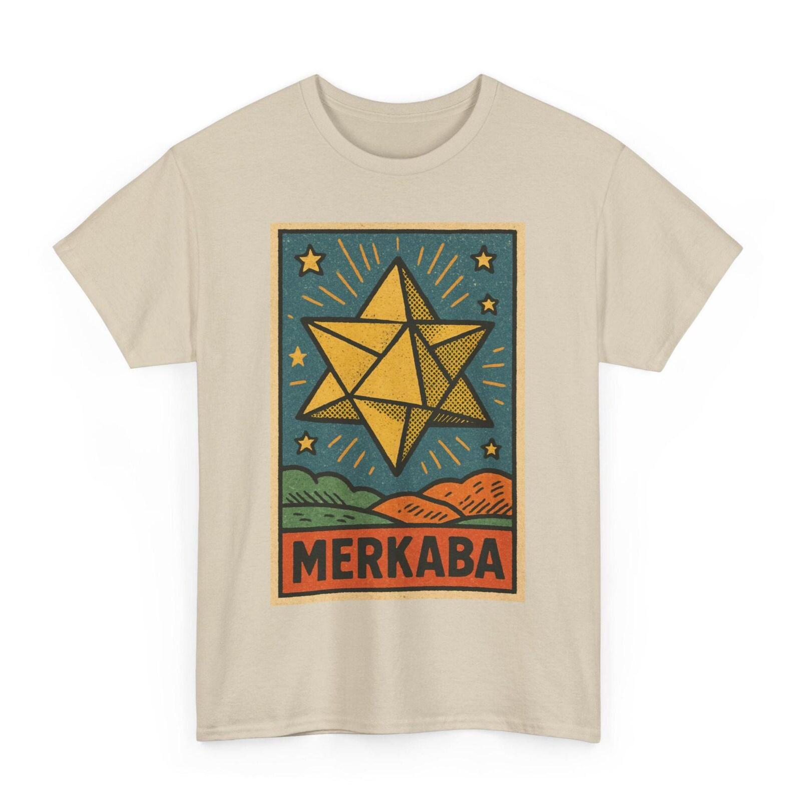 Merkaba T-Shirt: Sacred Geometry Retro Comic Spiritual Tee 4XL