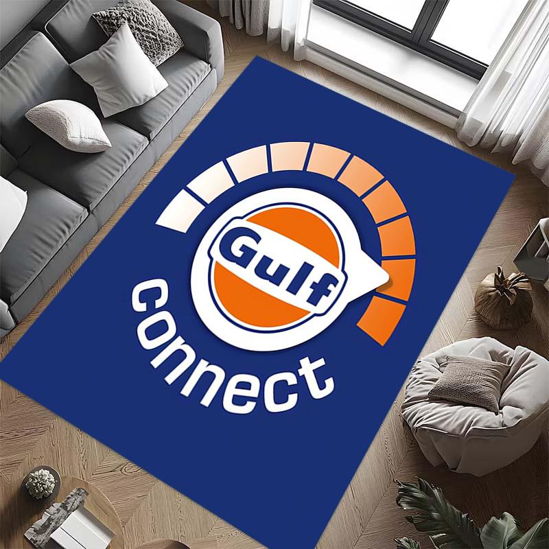 Tappeto con logo Gulf per soggiorno e camera da letto, tappetini per pavimenti, tappetino da bagno artistico, alla moda