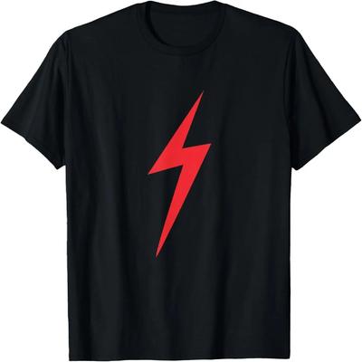Red Lightning Electric Bolt Storm Graphic T-Shirt