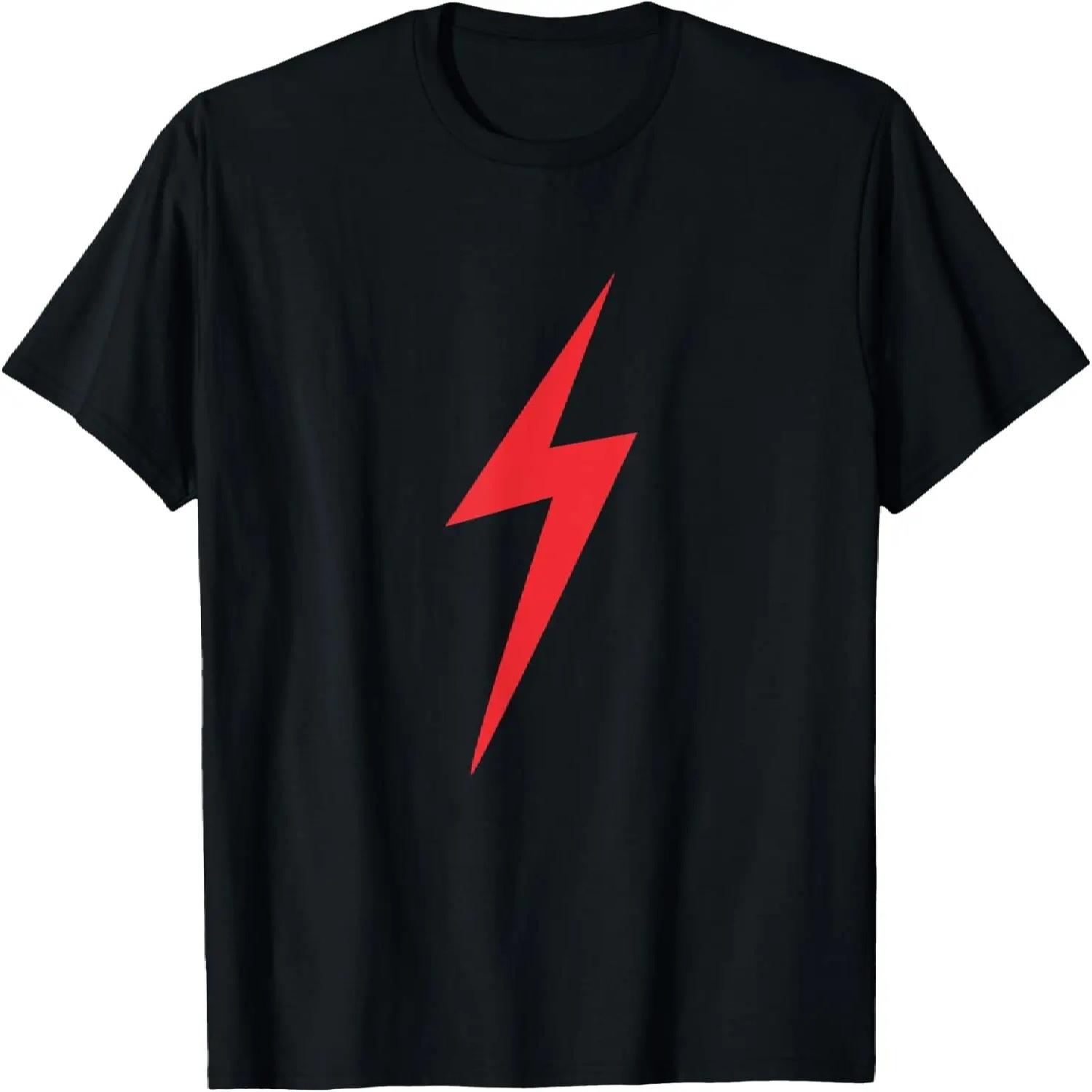 Red Lightning Electric Bolt Storm Graphic T-Shirt S чёрный