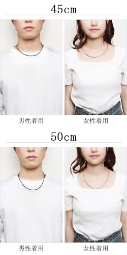 [Shinjuku Gin no Kura] Leather Choker Necklace, Braided Cowhide Cord, 3.0mm Wide, 40cm-60cm Long, Black, 50cm Long, 925 Sterling Silver, Simple