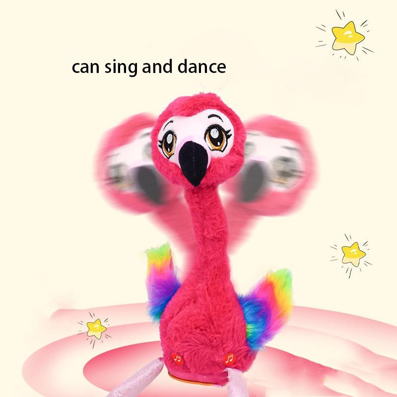 Talking And Singing Flamingo Plush Toy Interactive Birthday Gift