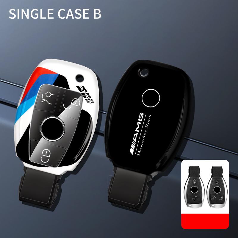 Hub Cap HOT ABS Car Key Case Cover Shell Fob For Mercedes Benz A C E S Class W204 W205 W212 W213 W176 GLC CLA AMG W177 Auto Accessories DL1