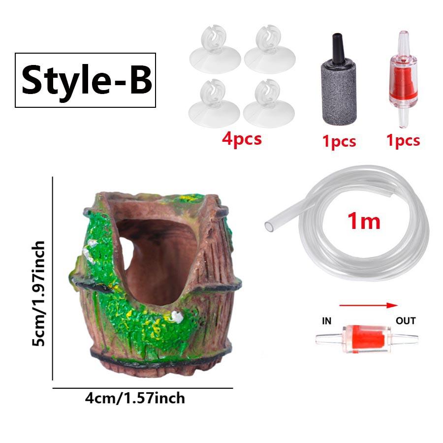 

Аквариумные украшения Декорации Искусственная смола Бочка Пещера Ландшафтные аксессуары Для украшения аквариума Аксессуар для аэратора аквариума Style-A
