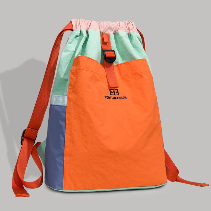 Niche Color Block Dopamine Backpack Cross-border Casual Minimalist Fashion Bag for Girls Student Commute & Daily Use