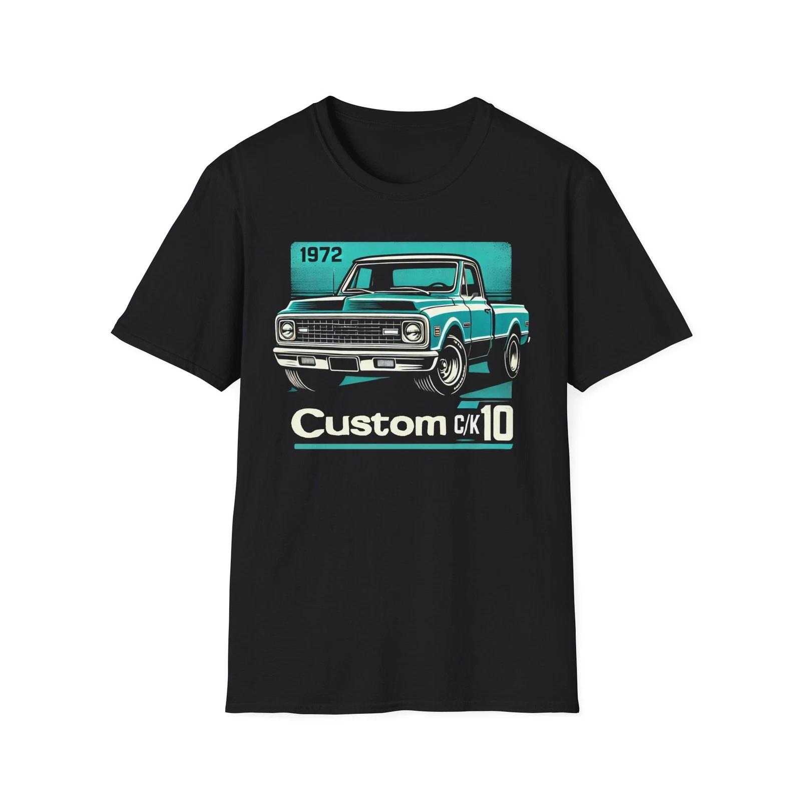 1972 Chevy C/K10 Custom T-Shirt – Vintage Teal Pickup Truck Classic Graphic Tee XXL