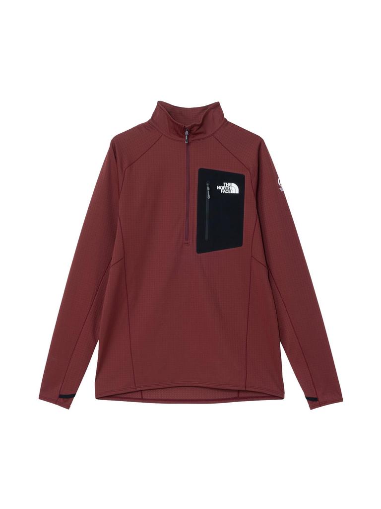 The North Face Expedition Dry Dot Zip High Long Sleeve Smack WM T-Shirt, Unisex, Adult,