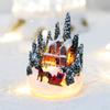 Luminous Small Christmas Village Decoration - LED Lighted Snow Scene, Perfect For Home