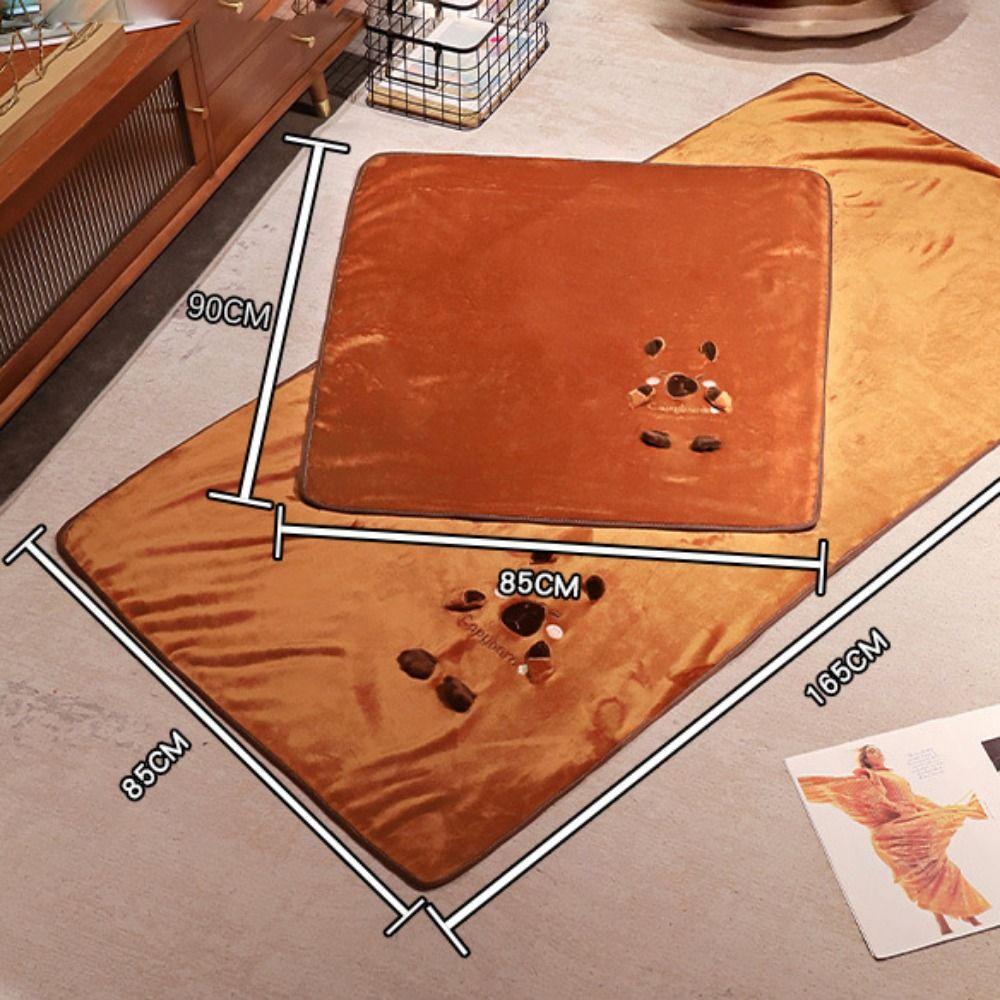 Warm Capybara Blanket Wearable Capybara Plush Roll Mat Capybara Flannel Blanket  Gift Kids