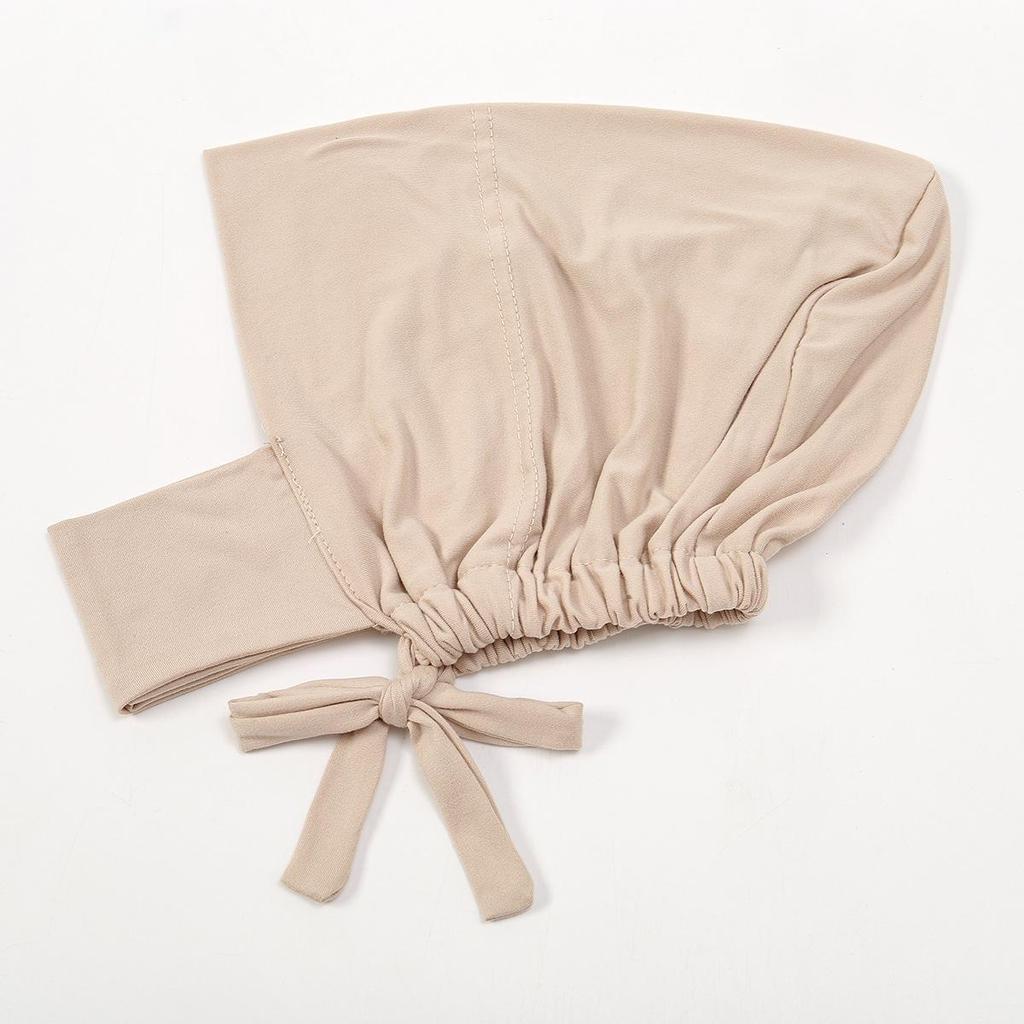 Elastic Milk Silk Neck Warmer Hat - Fashionable Solid Color Ethnic Hat for Middle East, Malaysia, Indonesia
