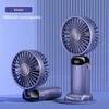 Portable Handheld Mini Fan Foldable Neck Hanging Fans 5 Speed USB Rechargeable Fan with Phone Stand and Display Screen 1500mAh