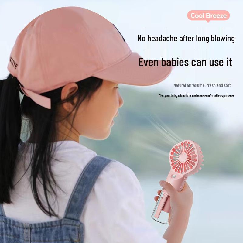 F3 USB Rechargeable Handheld Spray Humidifier Mini Fan for Dorms & Desktops