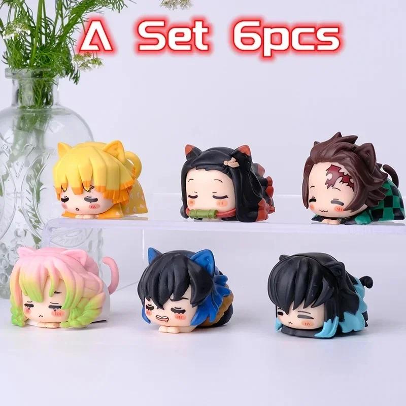 Demon Slayer Anime Figure Kimetsu No Yaiba Sculpture Muichirou Action Figurine Cat Nezuko Mitsuri Statue Decor Desk Accessories