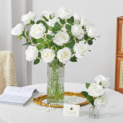 5/10pcs Artificialflower Silk Rose Long Branch Bridal Bouquet Wedding Home Vase Table Decoration DIY Gift Box Wreath Accessories