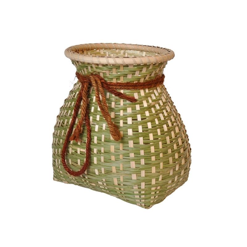 Handwoven Bamboos Fishing Basket and Flower Vases Traditional for Outdoor Lover and Home Decoration