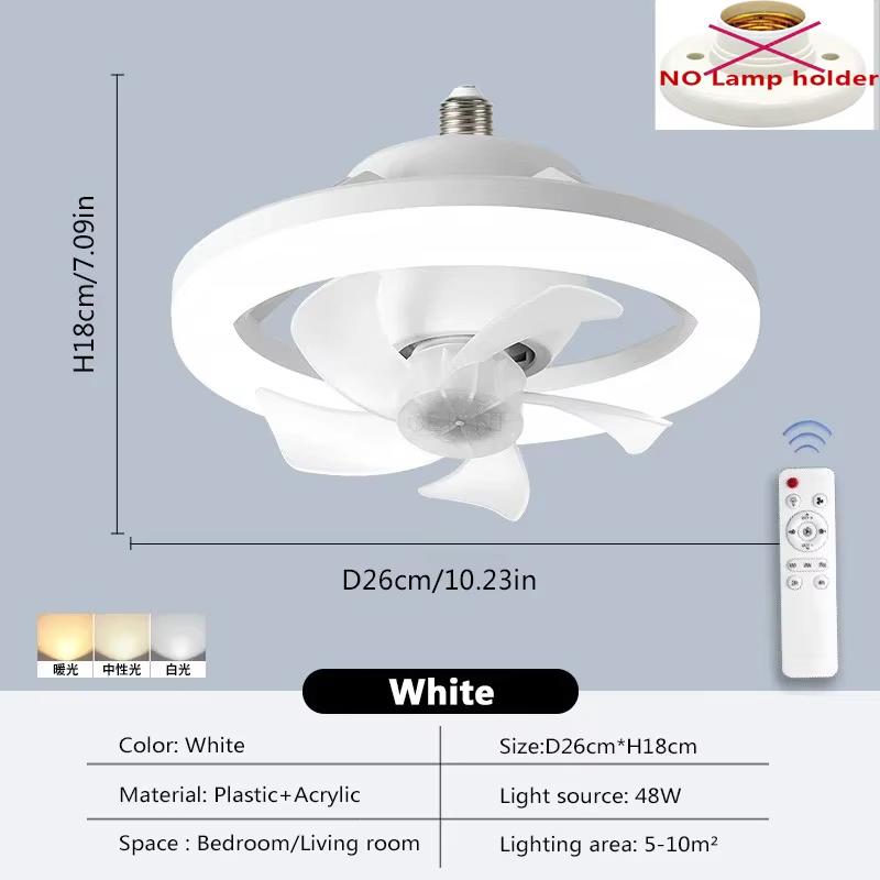 Ceiling Fan Light LED 360° Rotation Fan Lamp For Living Dining Room Bedroom 3 Gear Wind Speed Periodic Fan Decorative Lamp