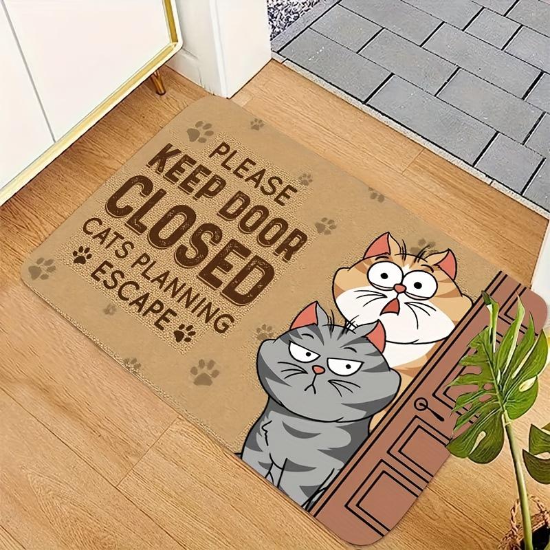 Cartoon Cute Cat Doormat Comfortably Soft and Warm Noise-Reducing Entrance Hallway Mat Bathroom Rug Home Decor