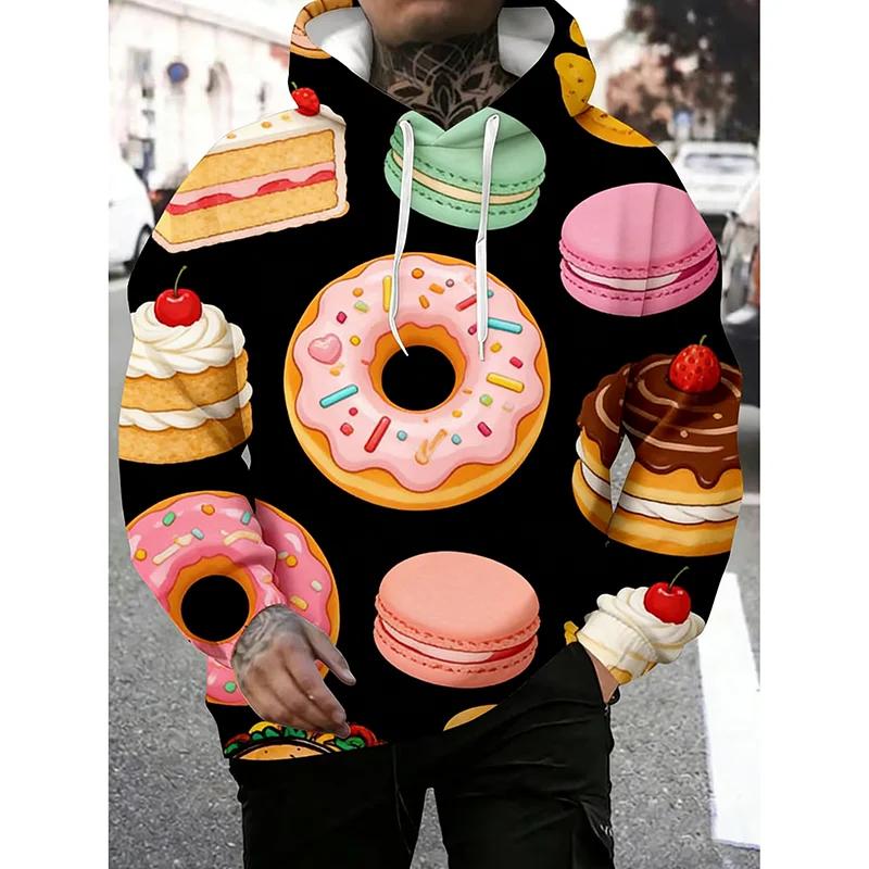 Fashion Versatile Men's Food Printed Hoodie Casual Comfort Hoodies Sweatshirts Men’s