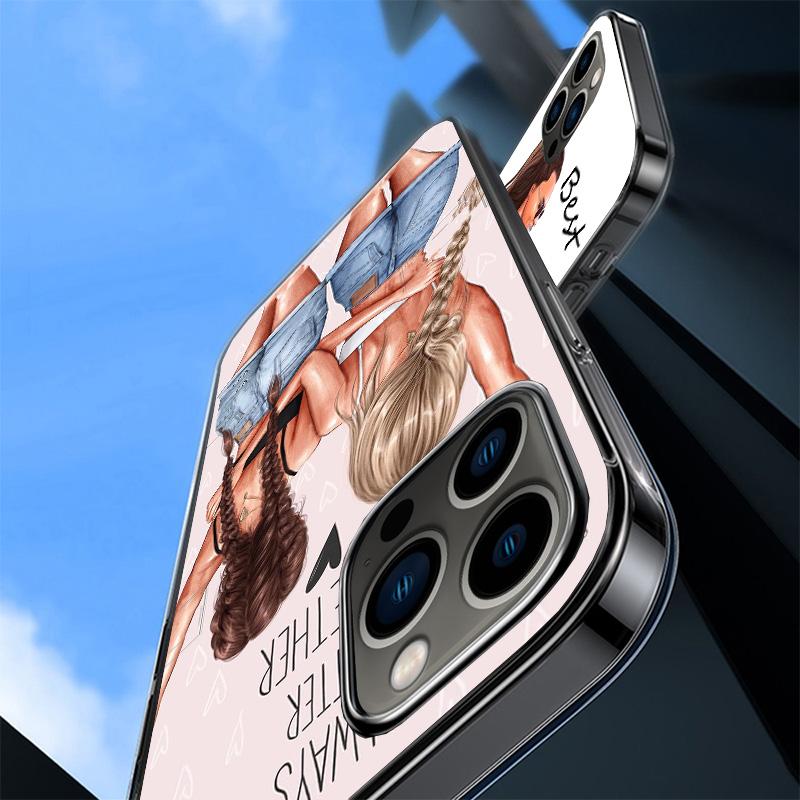 Girls Best Friends Forever BFF Phone Case For iPhone 17 Air 16 15 Pro Max 14 Plus 13 Mini 12 11 Cover 7 8 SE Silicone Shell Prin