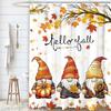 Thanksgiving Shower Curtain,Cartoon Turkey And Autumn Leaves Shower Curtain For Bathroom Decor Polyester Waterproof Bath Curtain
