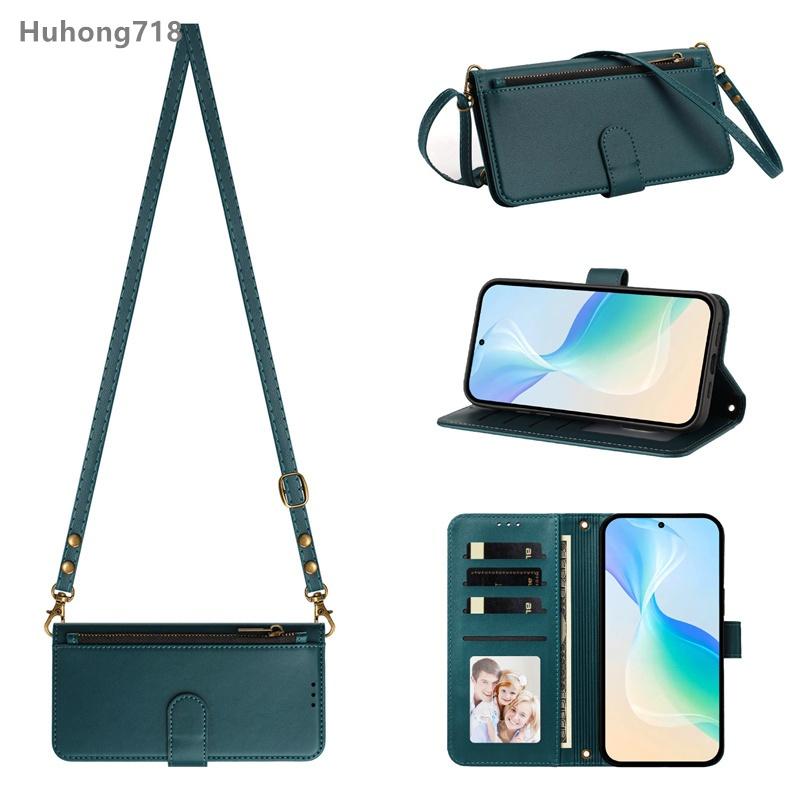 For Honor X6 X6A X6B X6S X7A X7b X7C X7E X8 X8A X8B X9 X9A X9b 4G 5G Case Zipper Coin Purse Flip Leather Cover Crossbody Bag Wireless Charging