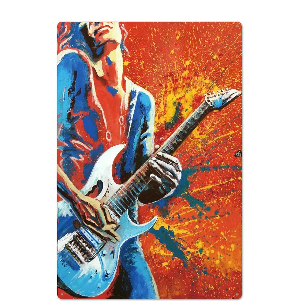 FJ Metal Tin Signs Decor Rock Roll Vintage Metal Sigsn Plaque Metal Posters Retro Rock Home Bar Wall