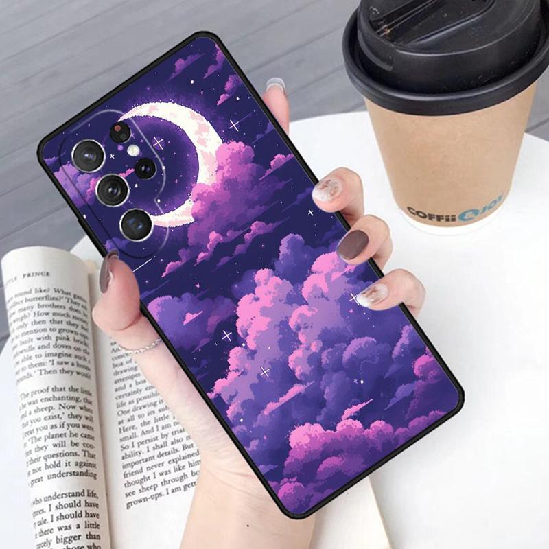 Moon Star Cloud Night Phone Case Cover For Samsung Galaxy S24 S25 Ultra S21 S22 Ultra S10E Note 10 Plus Note 20 FE S23