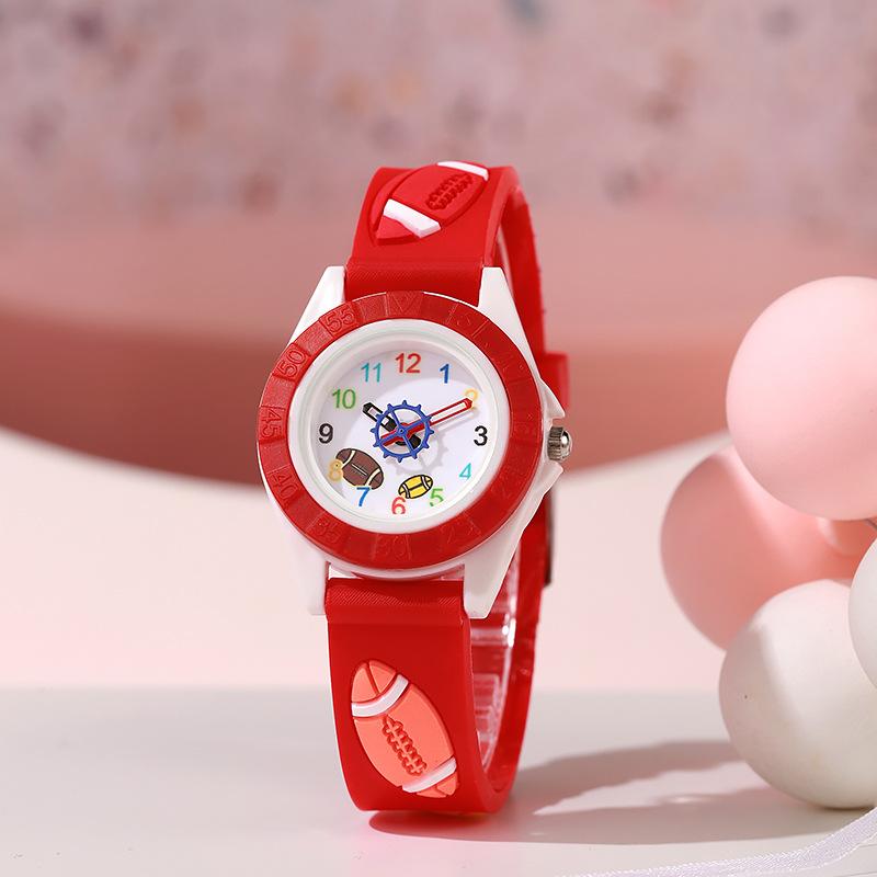 Sports Rugby Children S Cartoon Watch Love Elementary School Quartz Watch Fashion Plastic Silicone Children S Watch