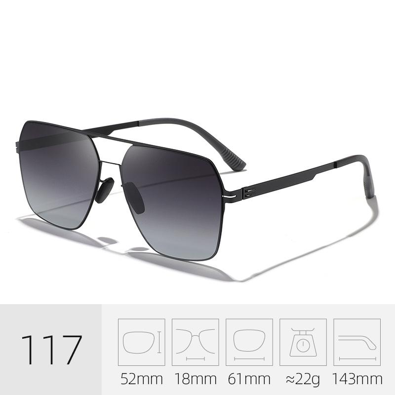 Men's Polarized Aviator Sunglasses - Anti-UV, High Definition, Double Bridge Design for Fashionable Driving